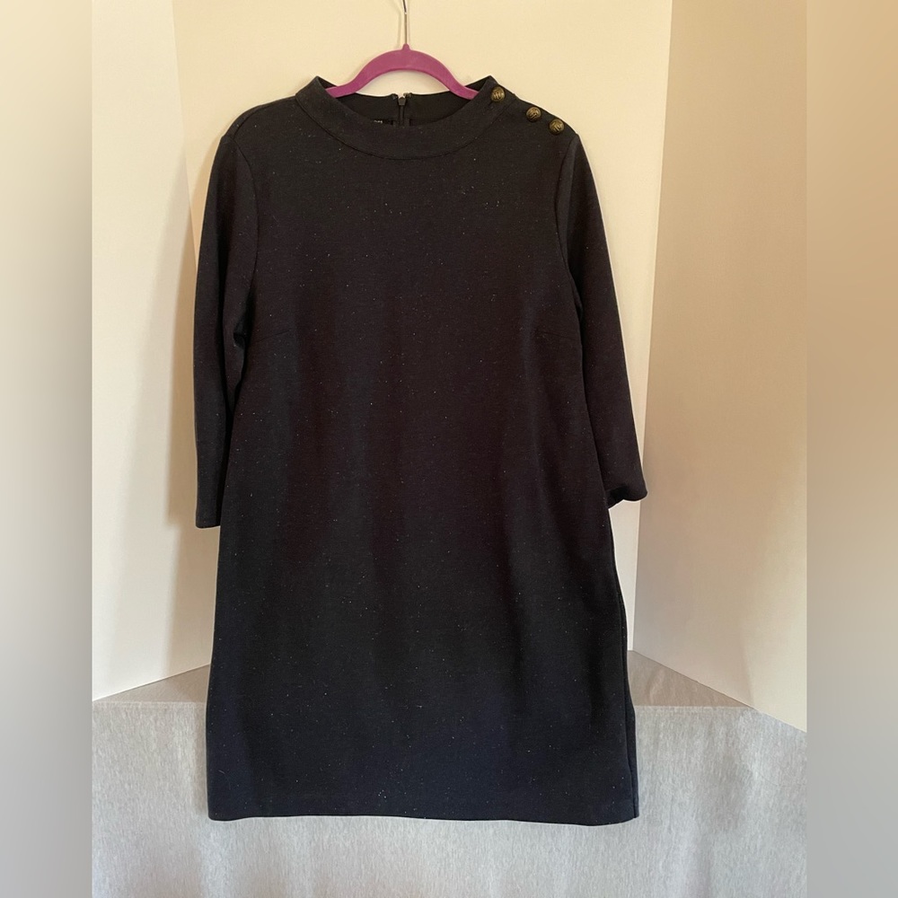 Talbots Navy Tweed Dress Sz L NWT